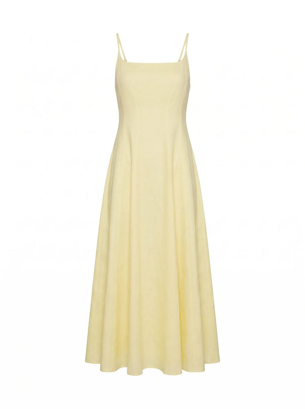 Emery Panel Midi Dress Soft Daffodil_mannequin