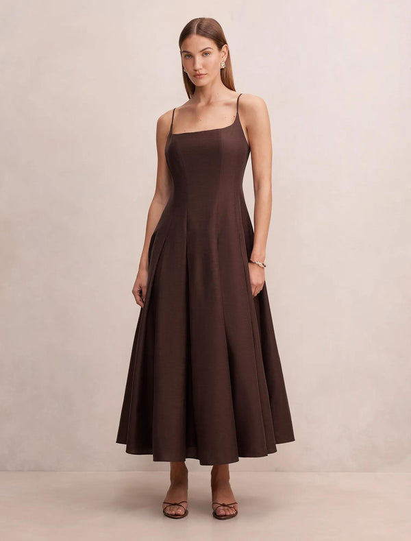 Emery Panel Maxi Dress Chocolate Freckle
