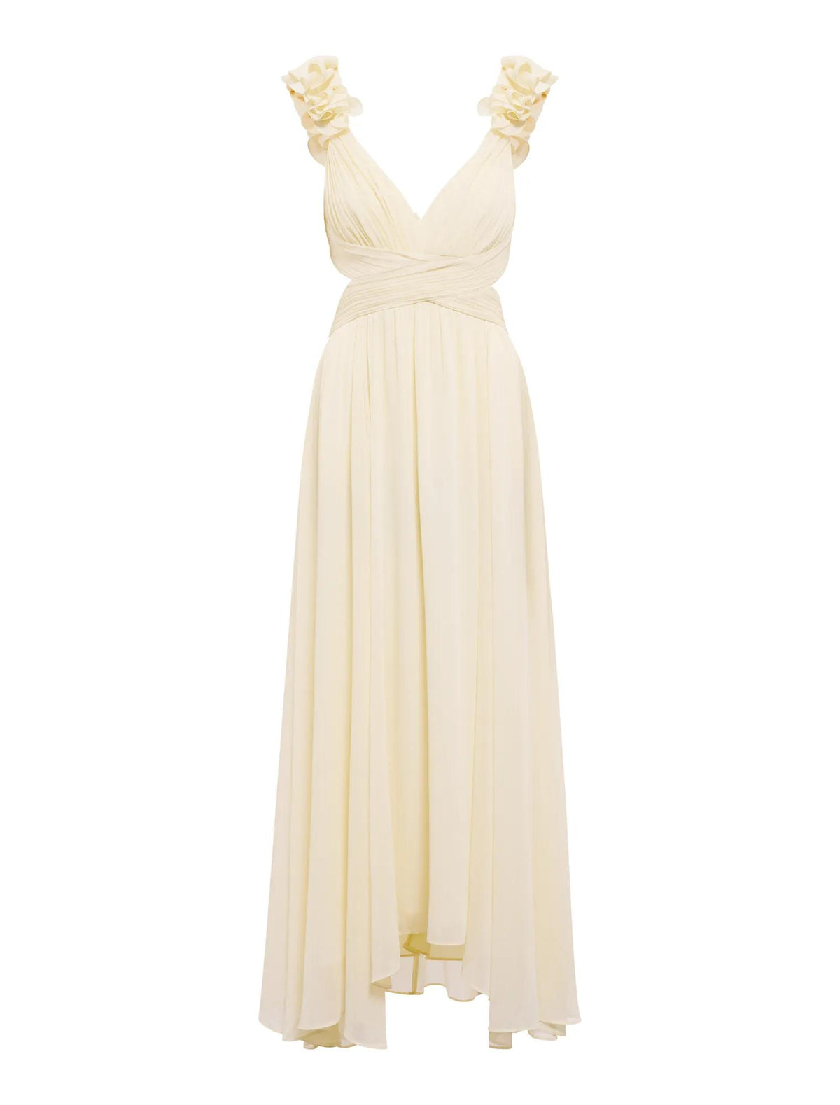 Selena Ruffle Shoulder Maxi Dress Lemon_mannequin