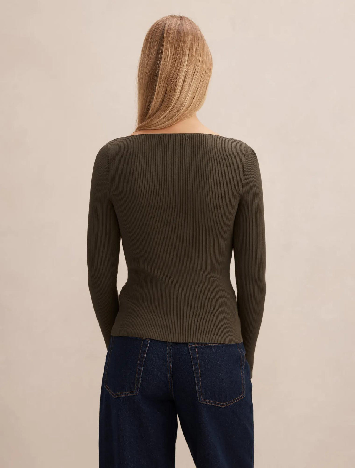Alaia Knit Rib Top Deep Olive