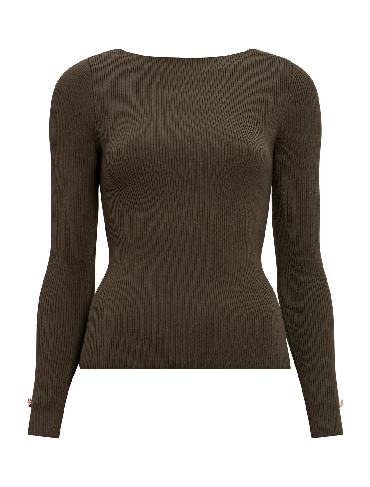 Alaia Knit Rib Top Deep Olive_mannequin