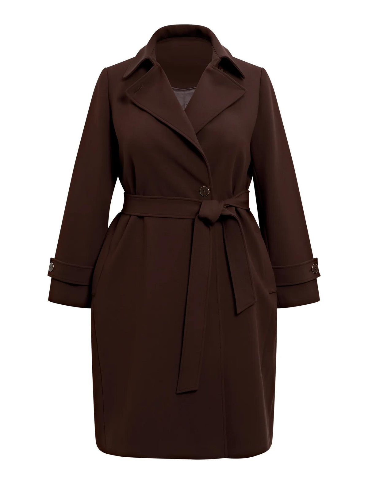 Tayla Curve Trench Coat Chocolate Mousse_mannequin