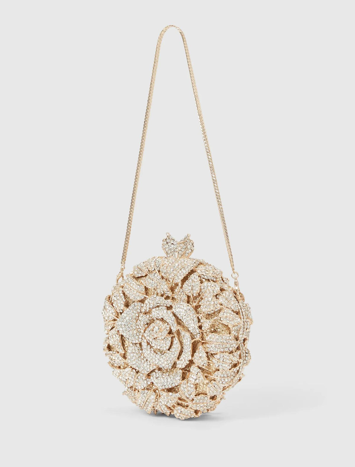 Signature Freya Fairytale Hardcase Clutch Gold_mannequin