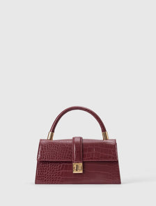 Violet Lock Detail Top Handle Vintage Merlot