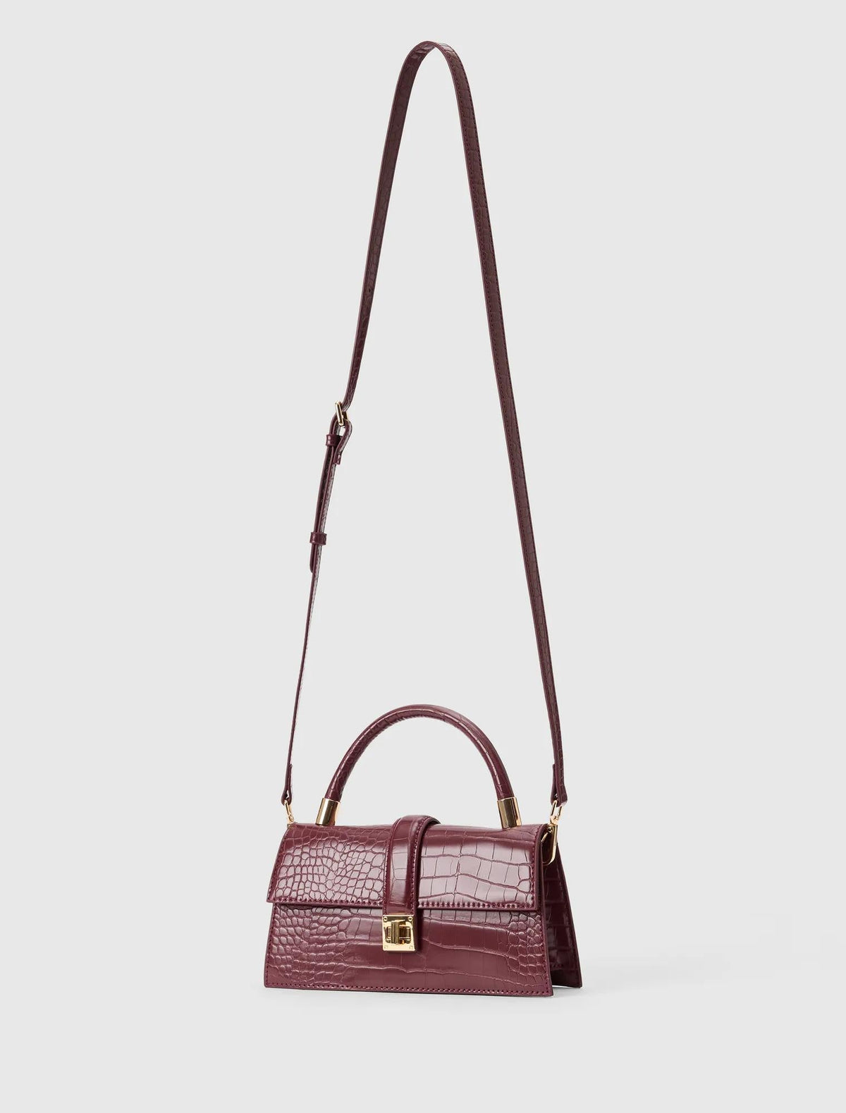 Violet Lock Detail Top Handle Vintage Merlot