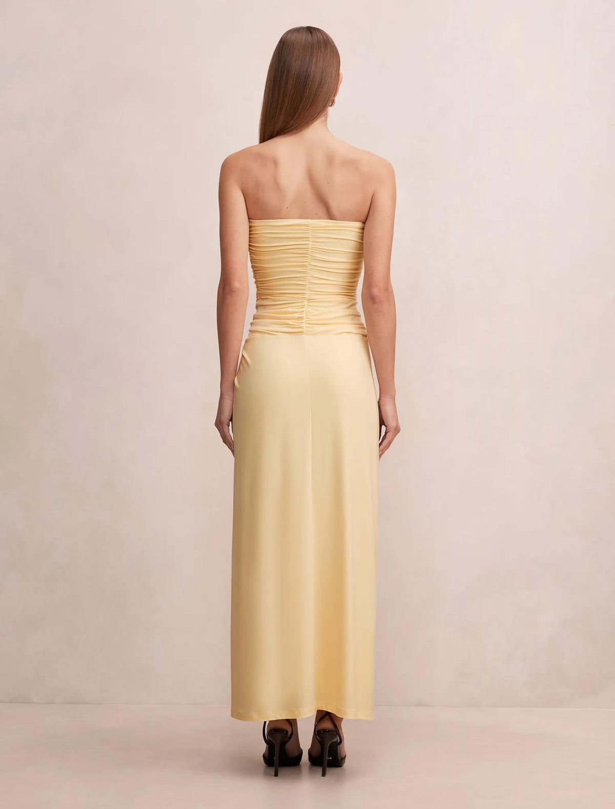 Keely Strapless Jersey Maxi Dress Spring Daffodil