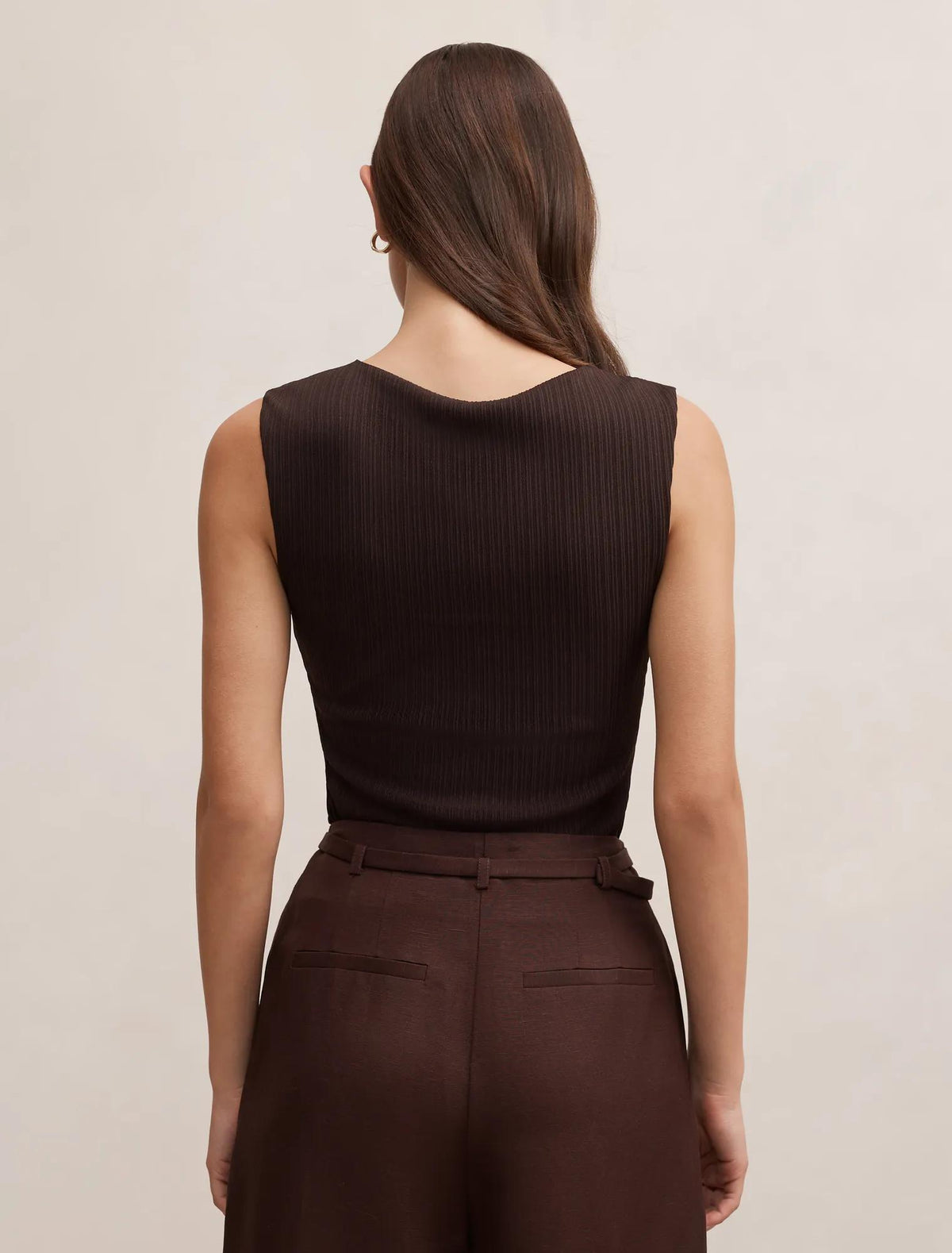 Frankie Boat Neck Tank Chocolate