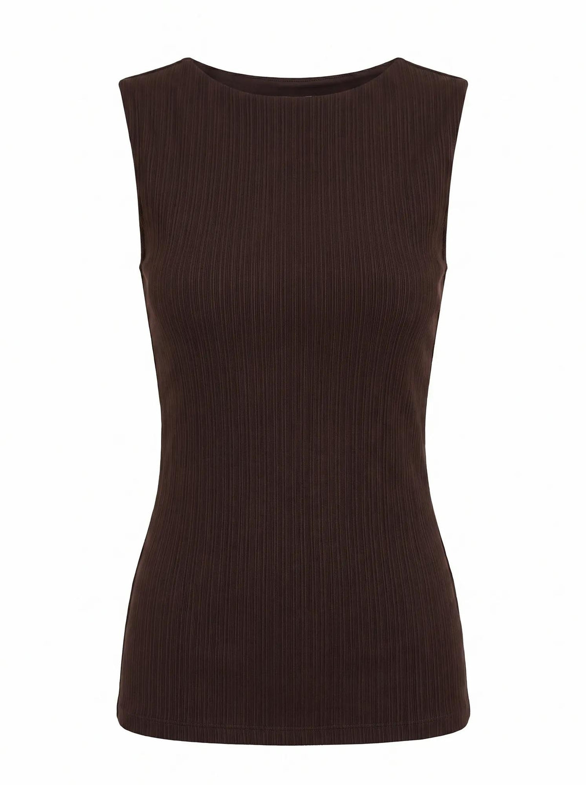 Frankie Boat Neck Tank Chocolate_mannequin