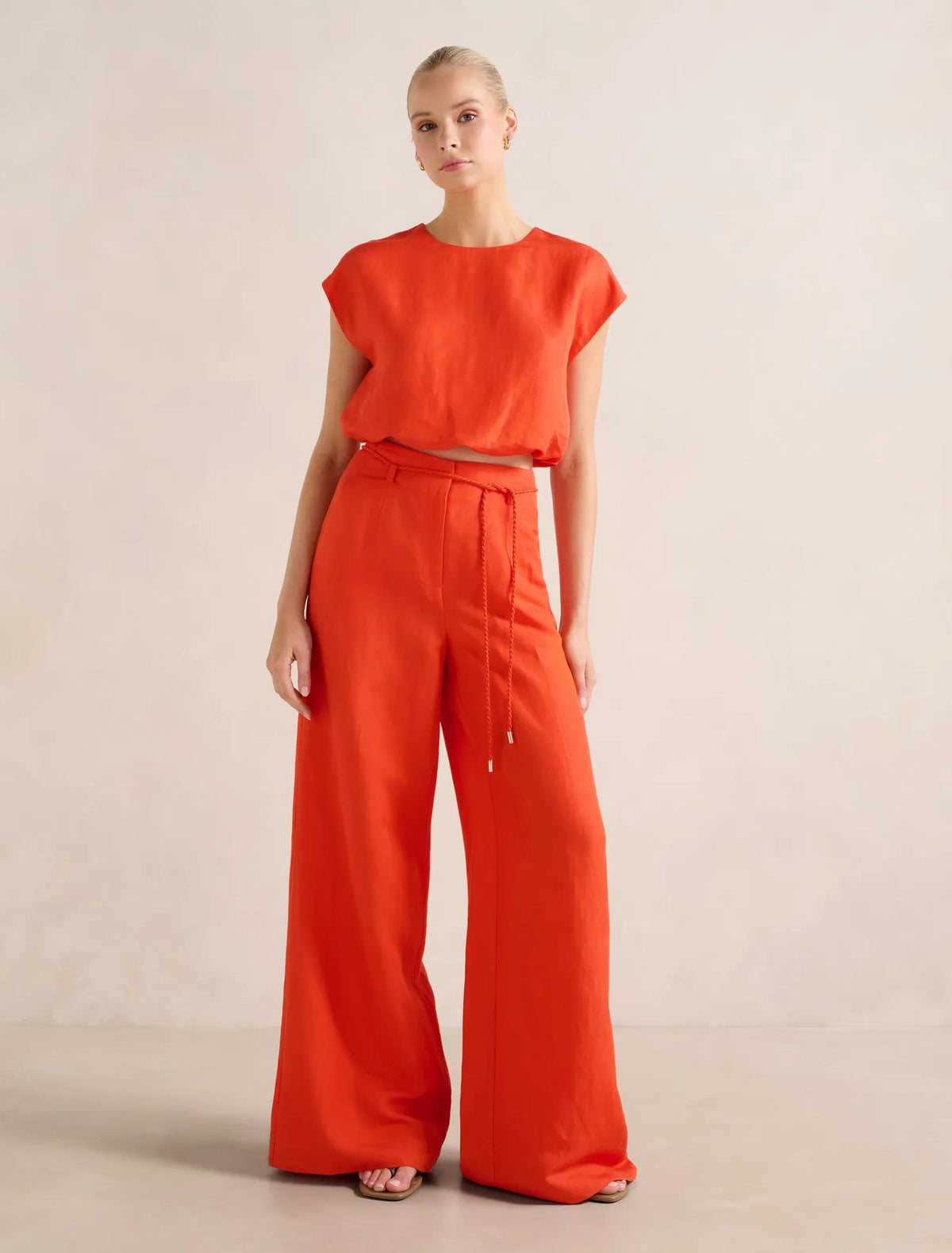 Myla Wide Leg Pant Spicy Orange Co-ord