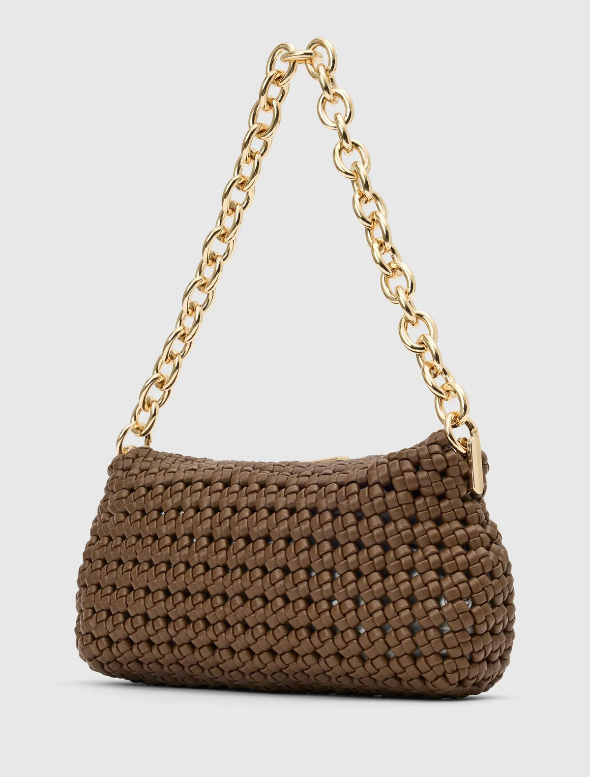 Teagan Weave Chain Bag Chocolate_mannequin