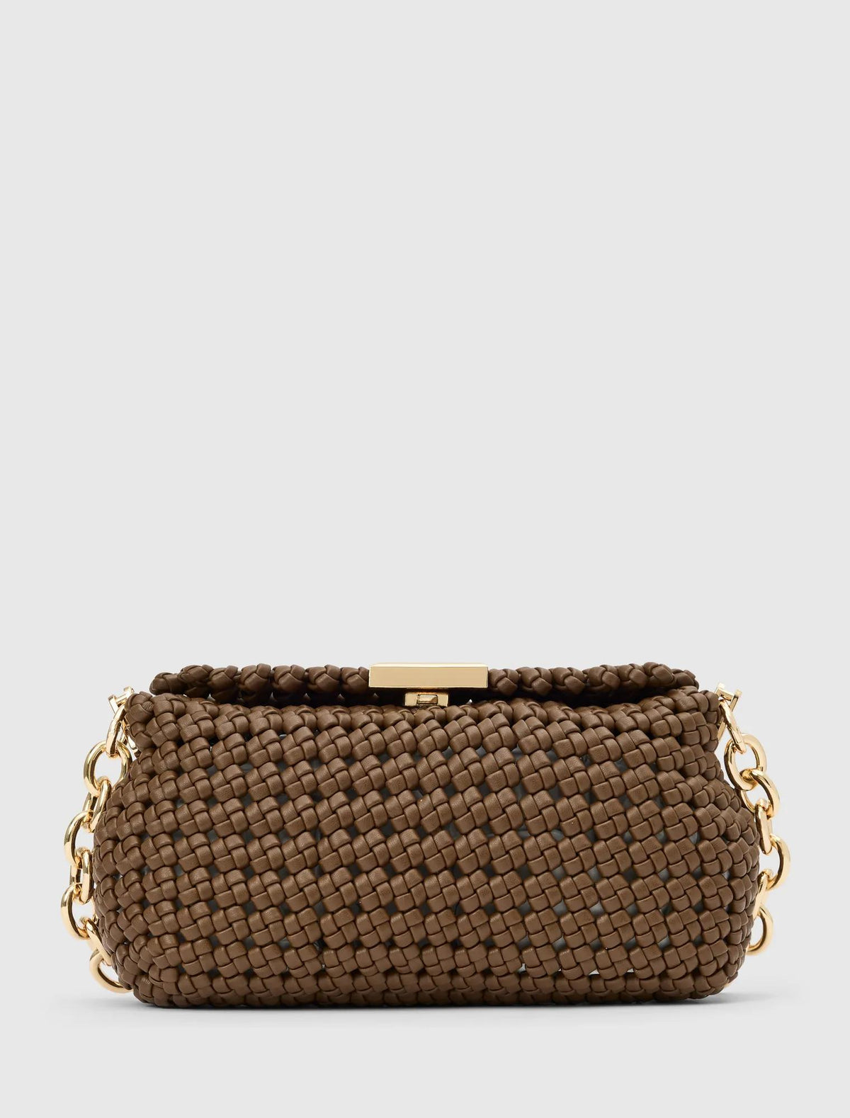 Teagan Weave Chain Bag Chocolate_mannequin