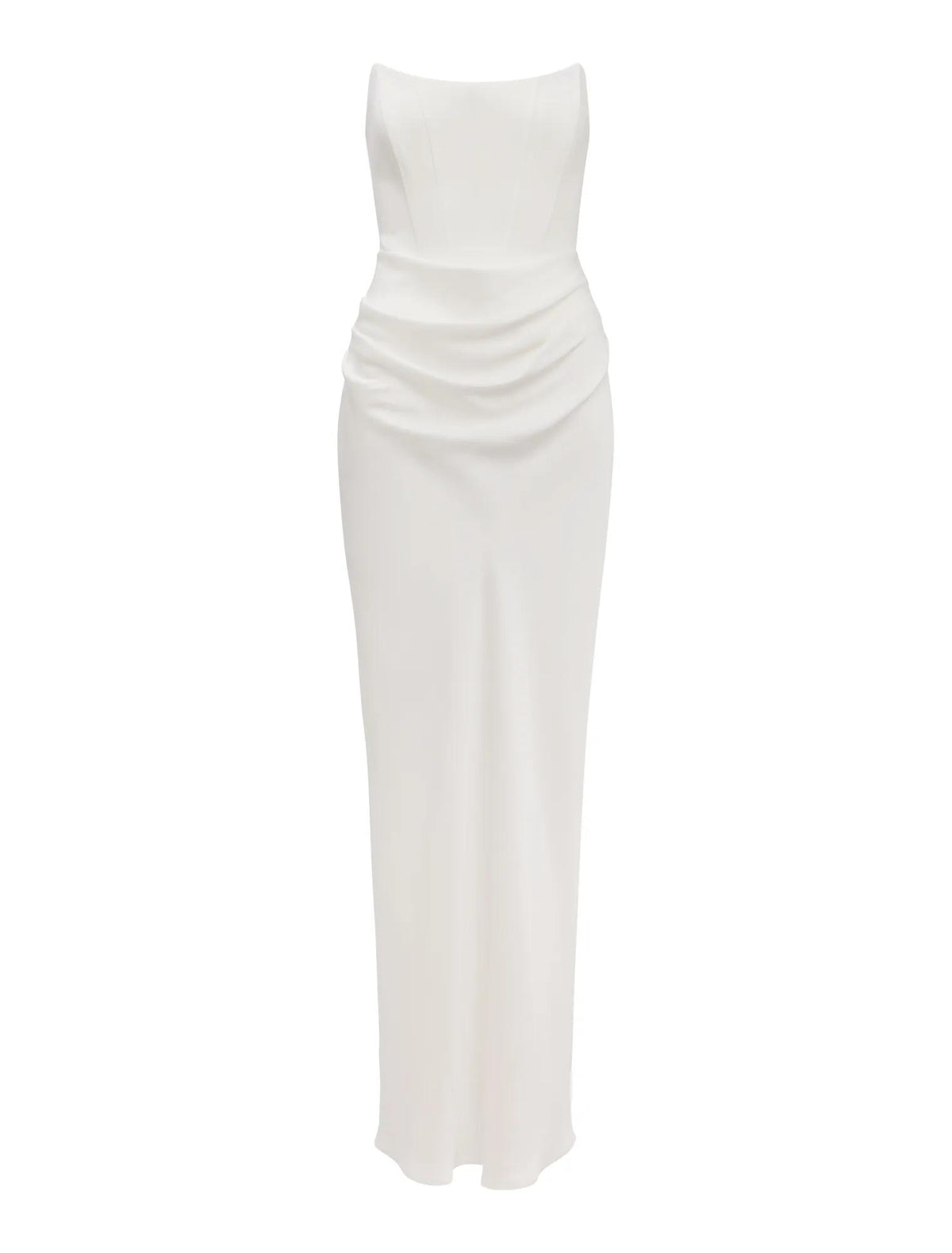 Isra Drape Strapless Maxi Dress Bridal White_mannequin