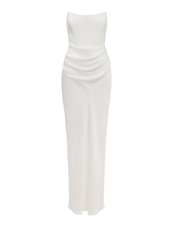 Isra Drape Strapless Maxi Dress Bridal White_mannequin