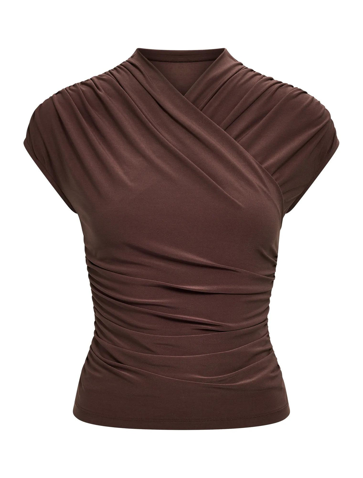 Juliette Cross Neck Top Cocoa Bean_mannequin