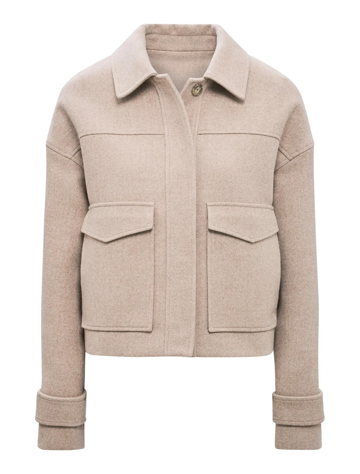 Kelsey Cropped Jacket Beige Herringbone_mannequin