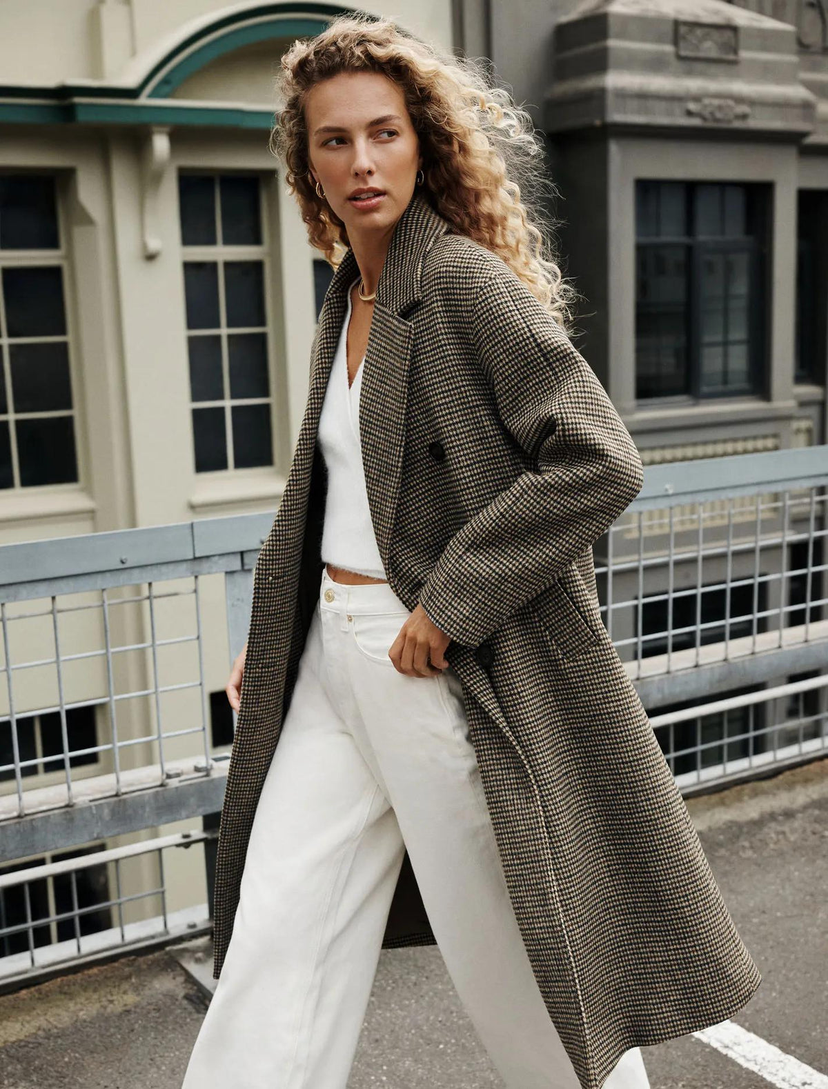 Blair Check Coat Winter Brown Check