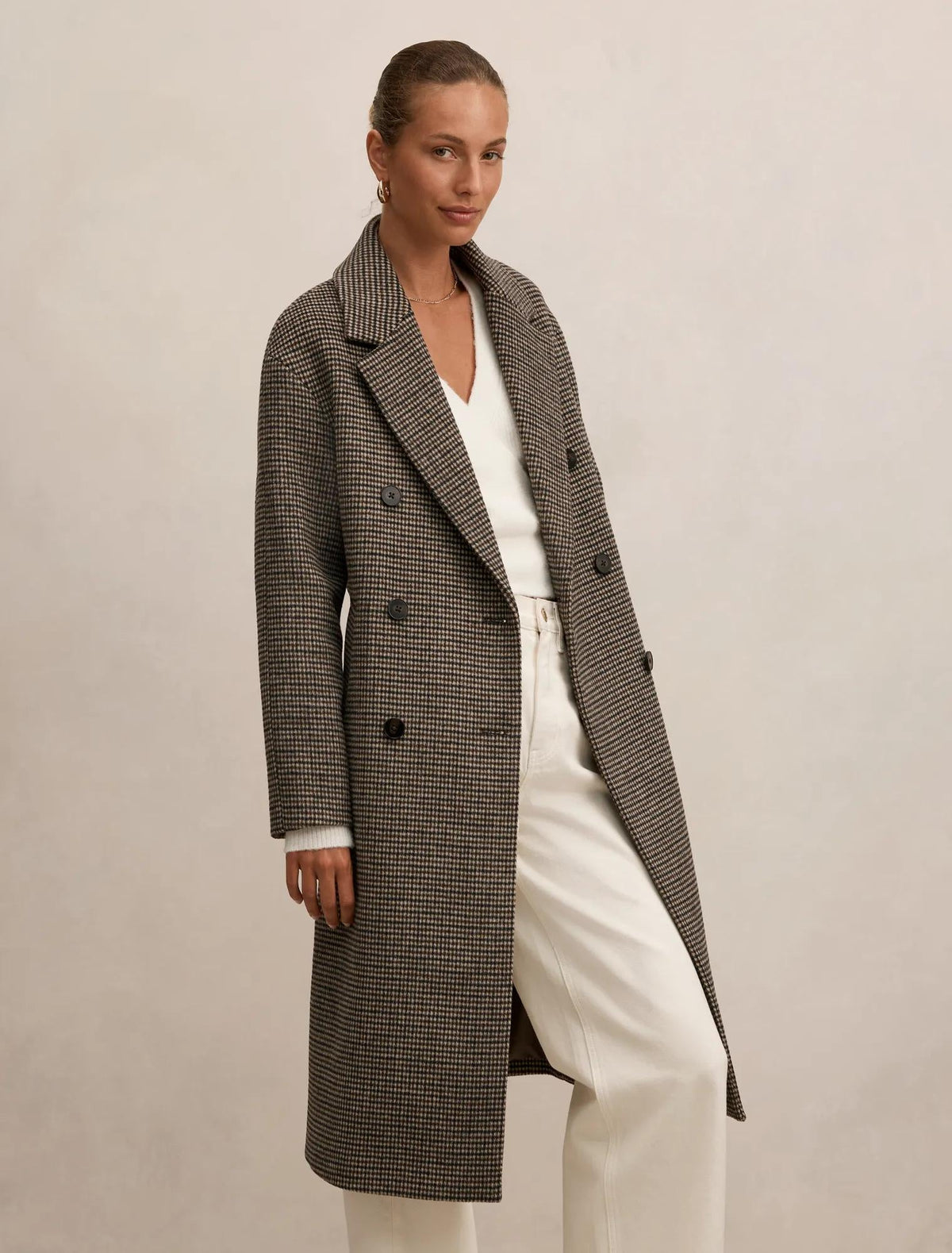 Blair Check Coat Winter Brown Check