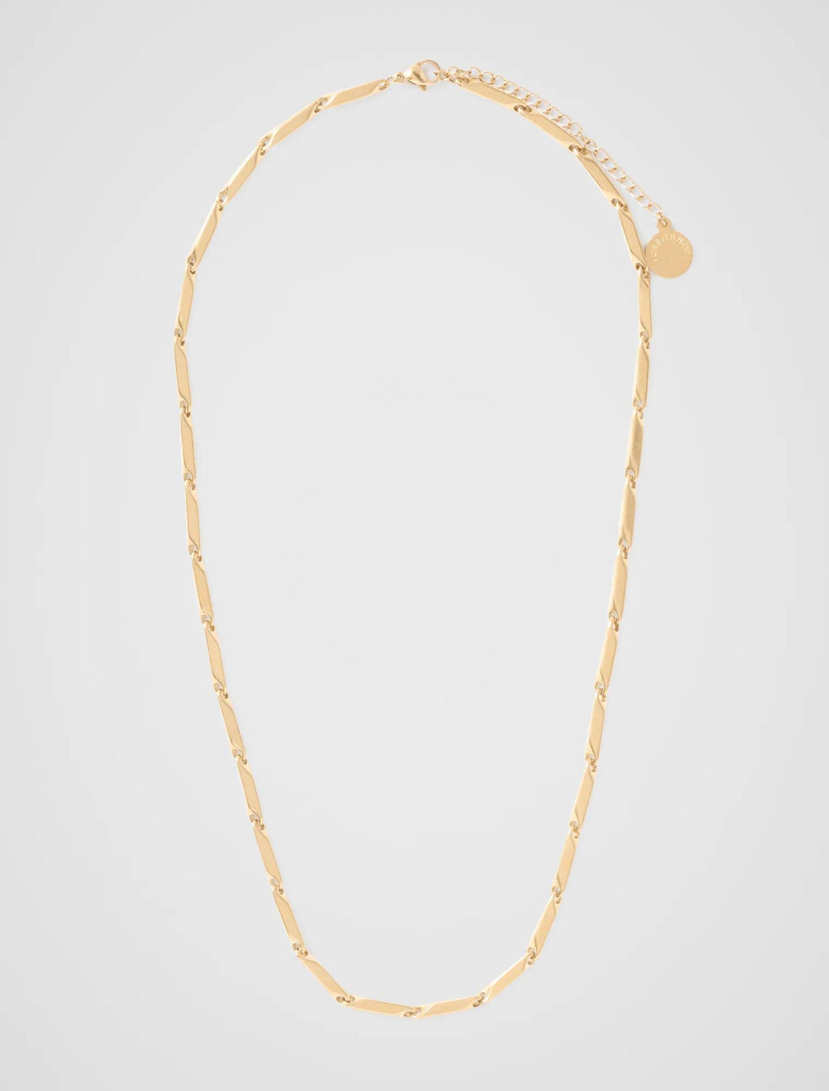 Jayda Waterproof Rectangle Link Necklace Gold Plated_mannequin
