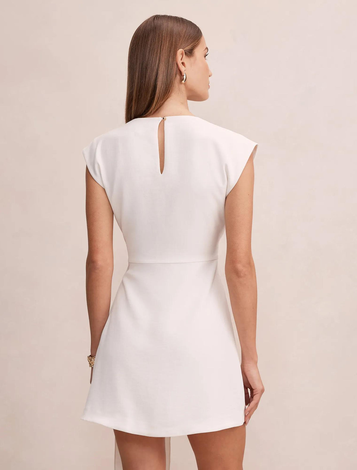 Peony Tie Front Mini Dress Lily White