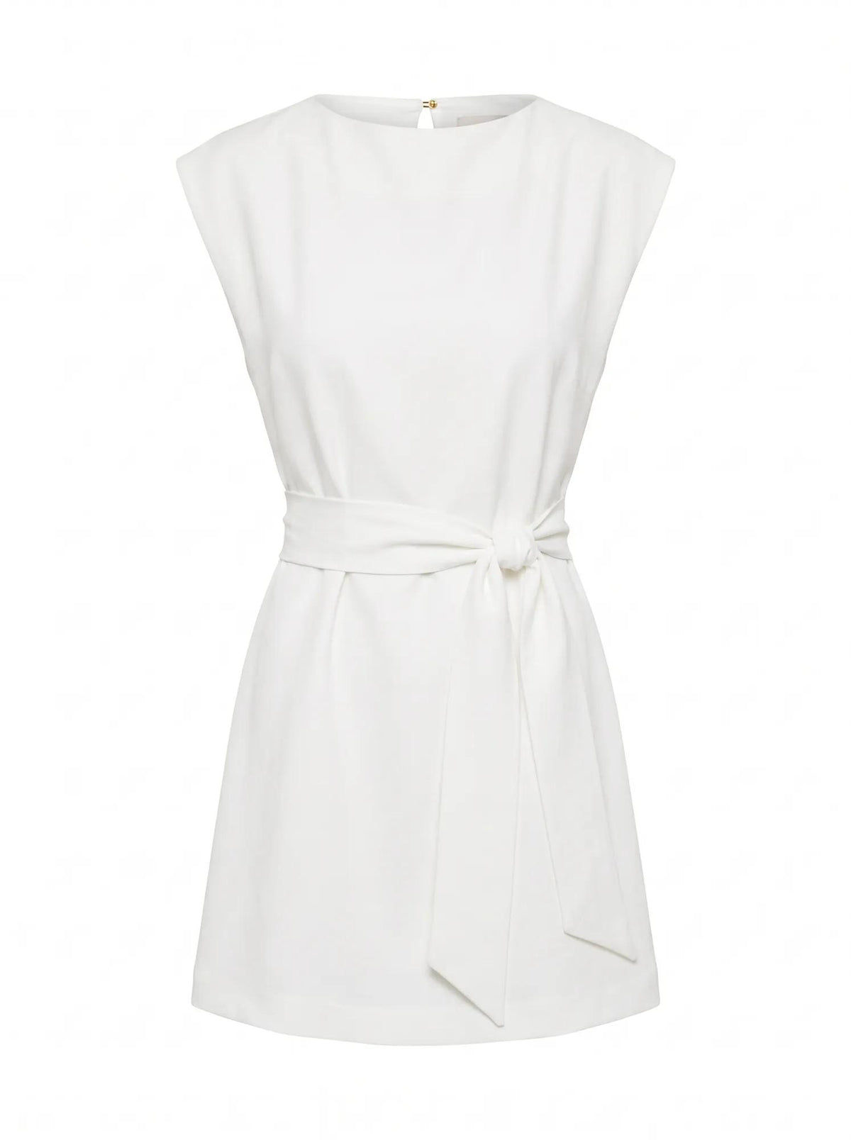 Peony Tie Front Mini Dress Lily White_mannequin