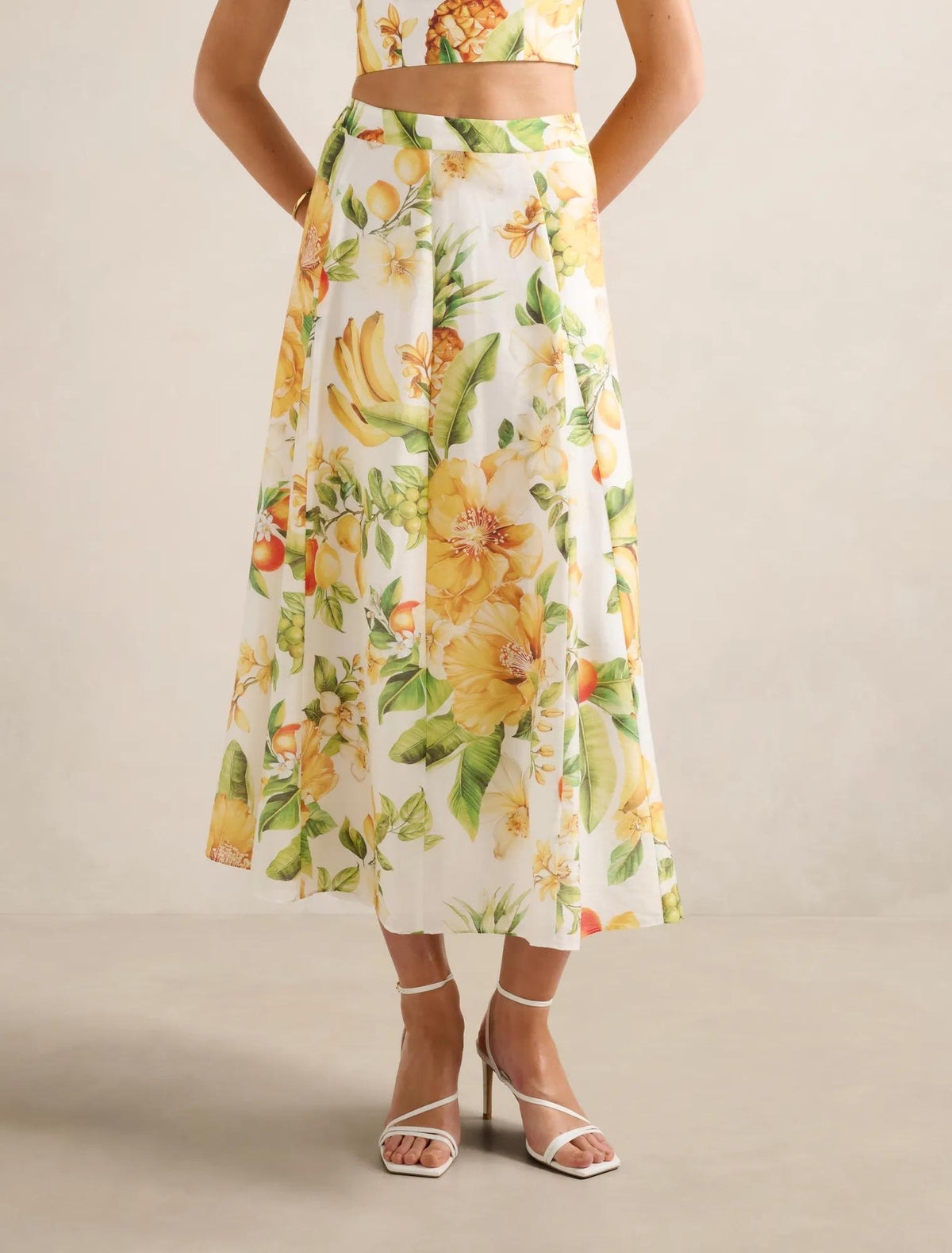 Alina Circle Midi Skirt Domenica Floral Co-ord