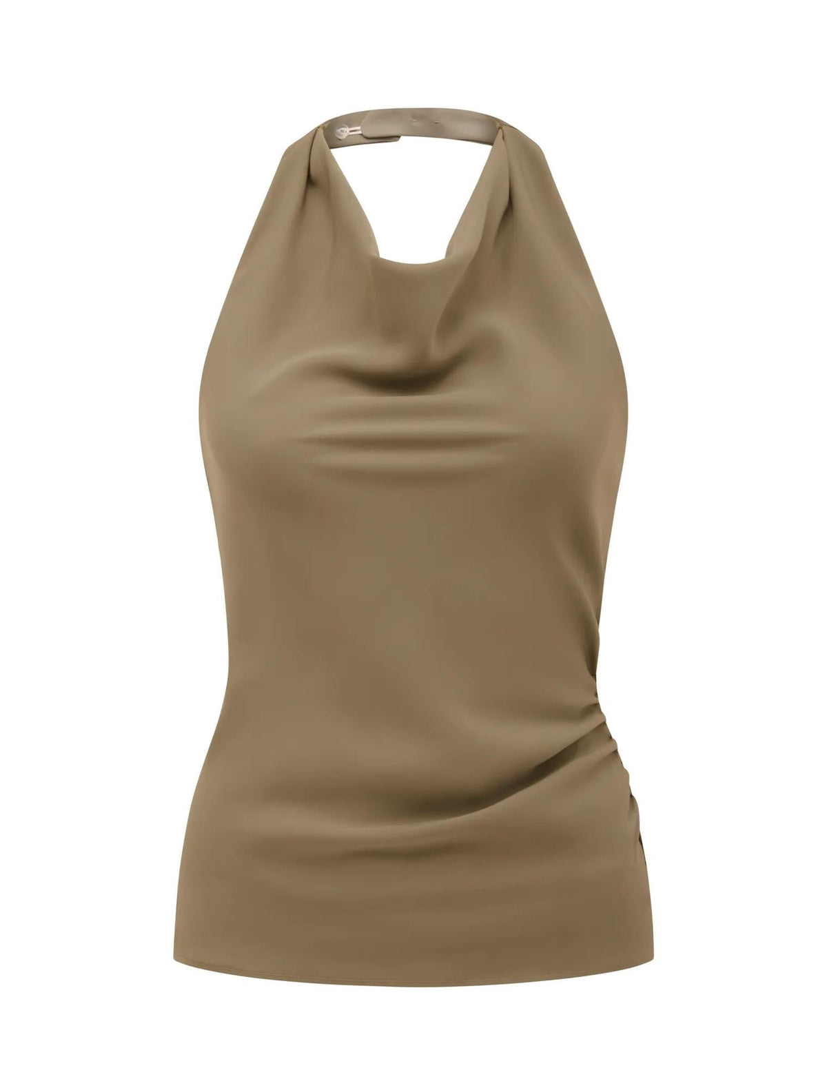 Evelyn Halter Backless Top Soft Pebble Set