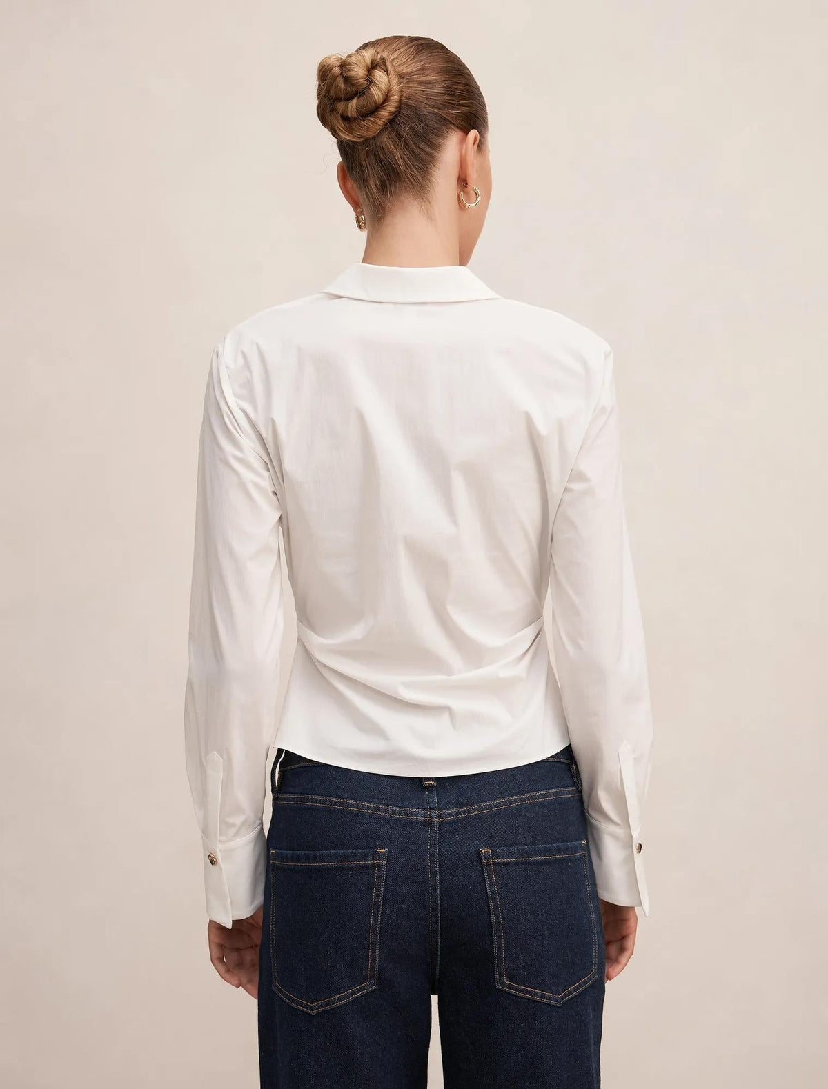 Ainsley Gathered Shirt Porcelain