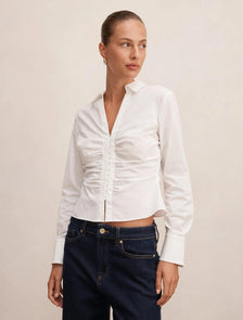 Ainsley Gathered Shirt Porcelain