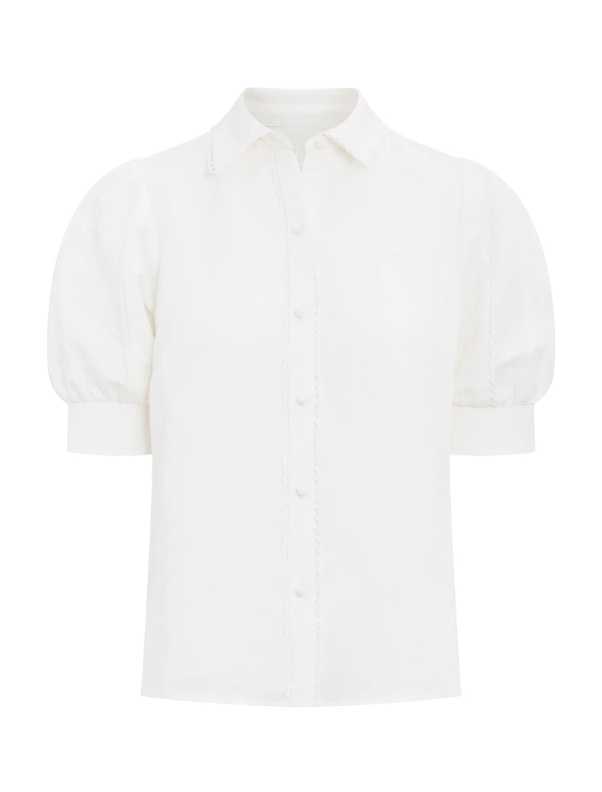 Finley Trim Detail Blouse Porcelain