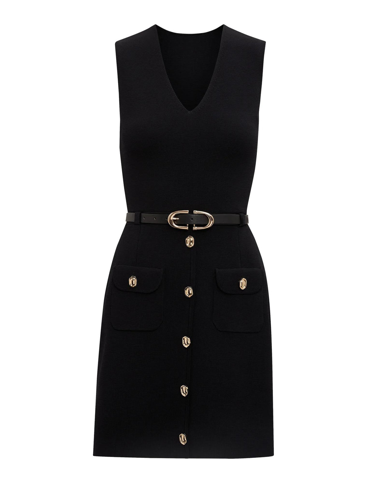 Miley Pocket Detail Knit Dress Black
