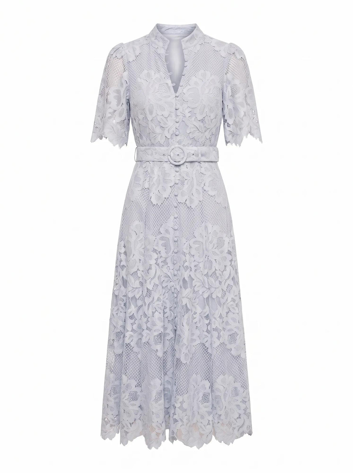 Liberty Flutter Sleeve Lace Midi Heather Blue_mannequin