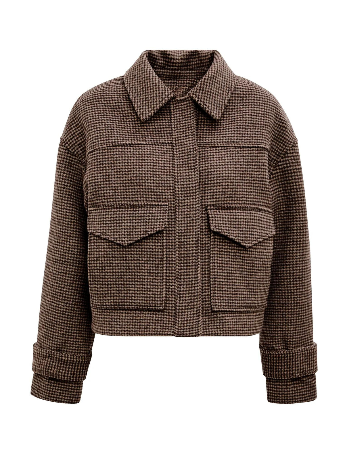 Kaylee Check Cropped Jacket Micro Check_mannequin