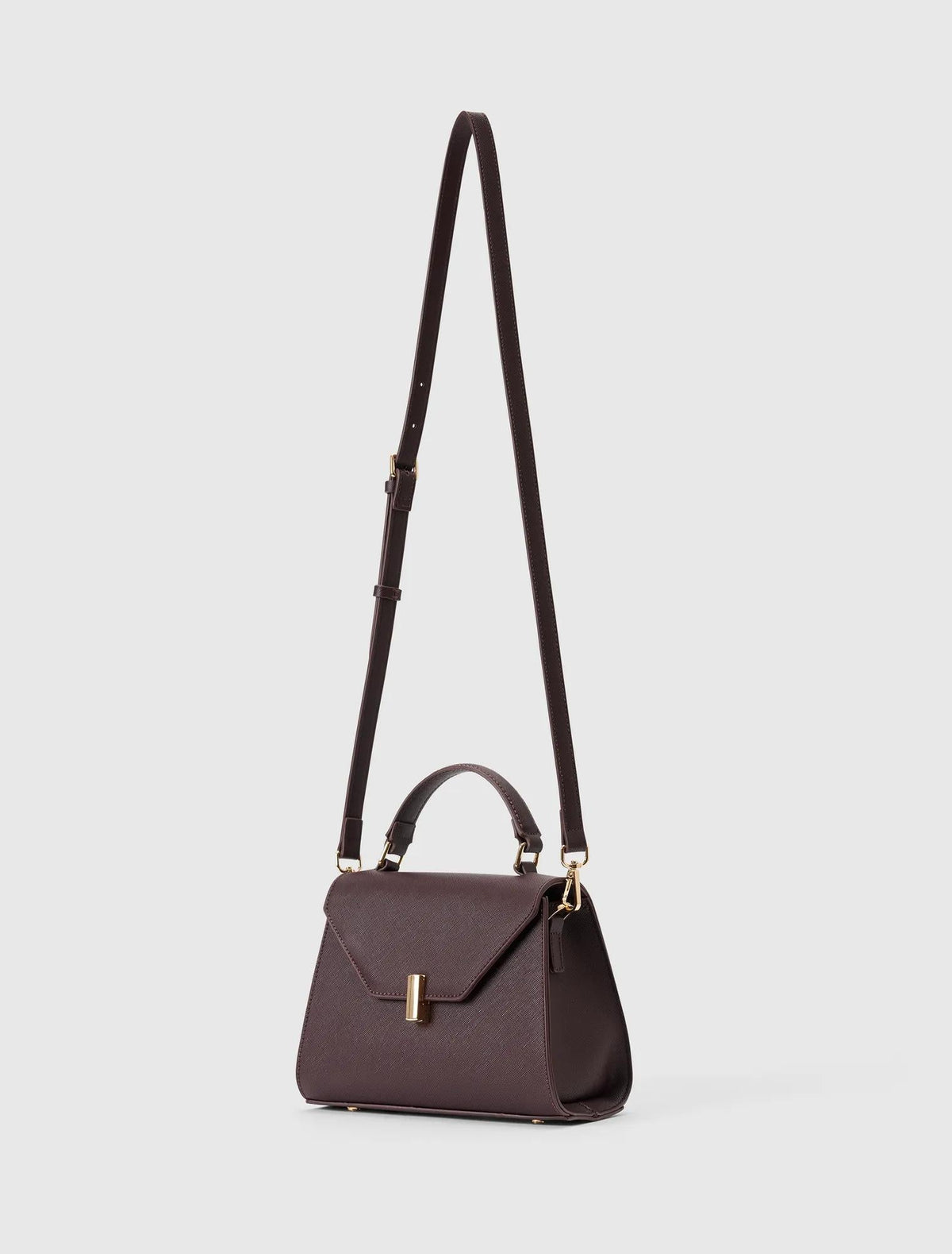 Mietta Lock Top Handle Bag Chocolate