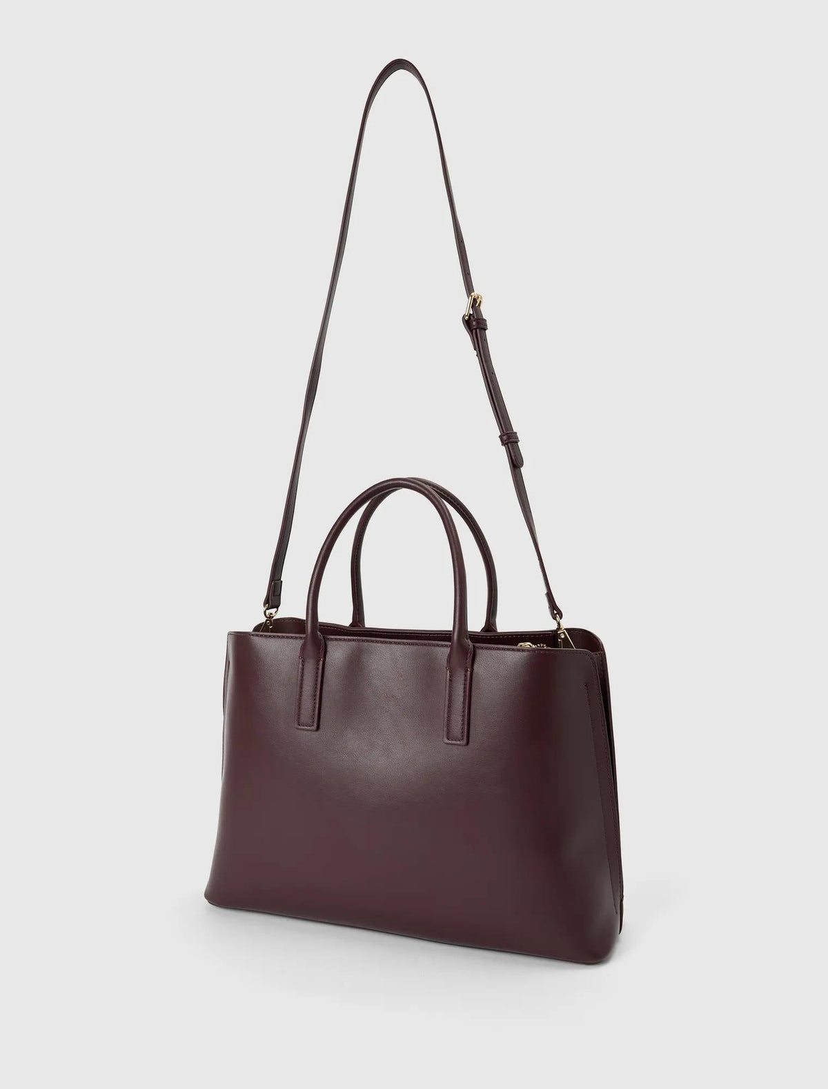Kate Laptop Metal Detail Tote Bag Vintage Merlot