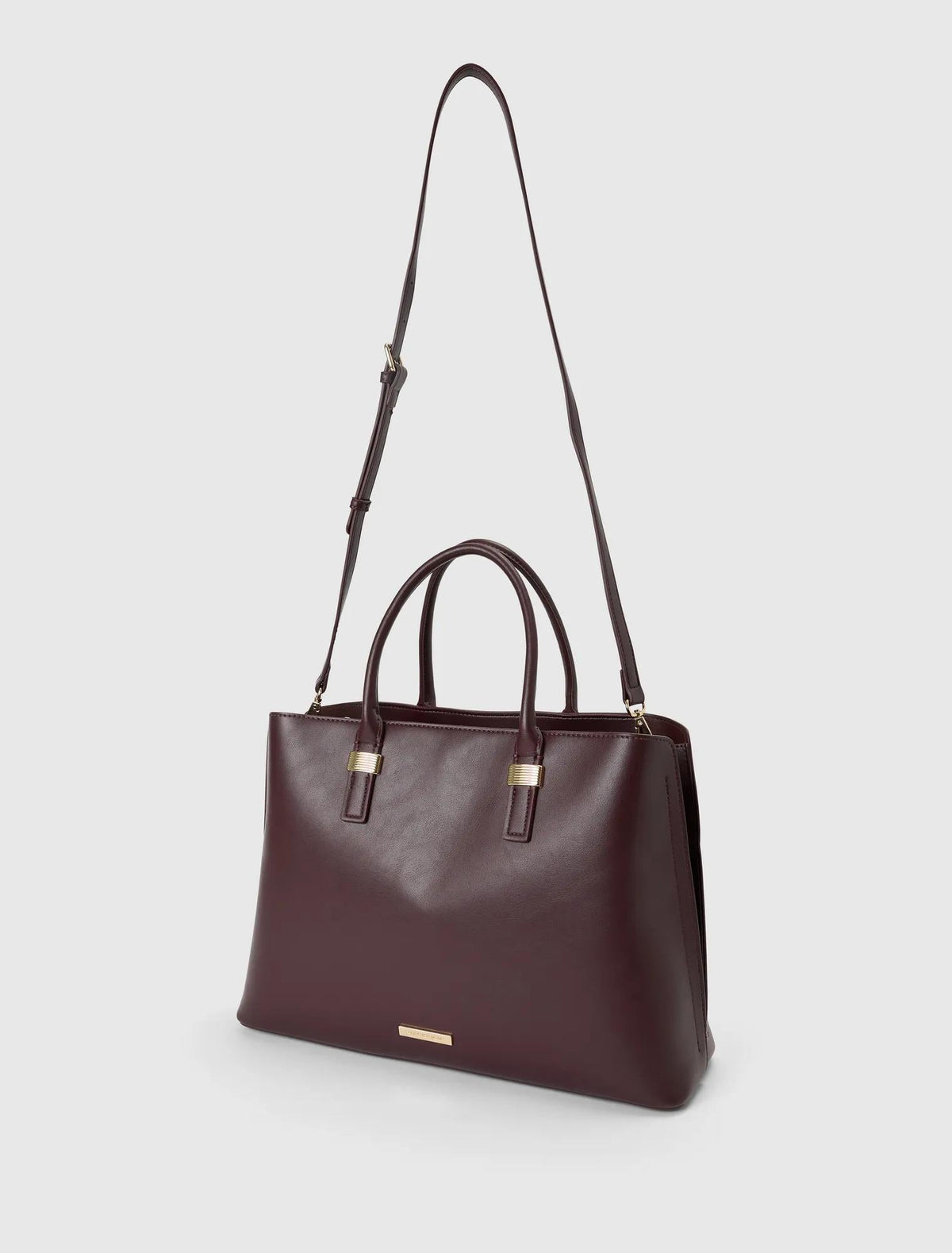 Kate Laptop Metal Detail Tote Bag Vintage Merlot