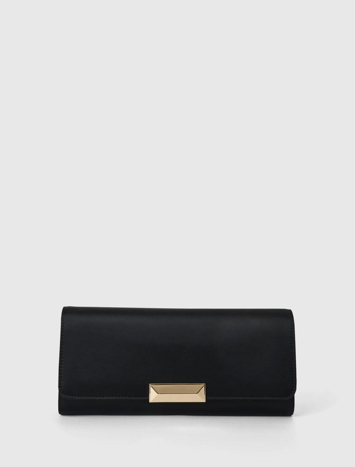 Dina Satin Elongated Clutch Black_mannequin