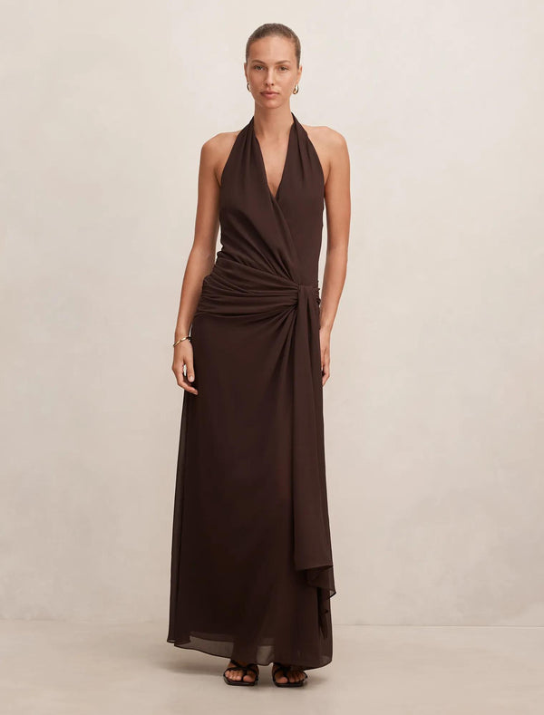 Cartia Wrap Maxi Dress Freckle
