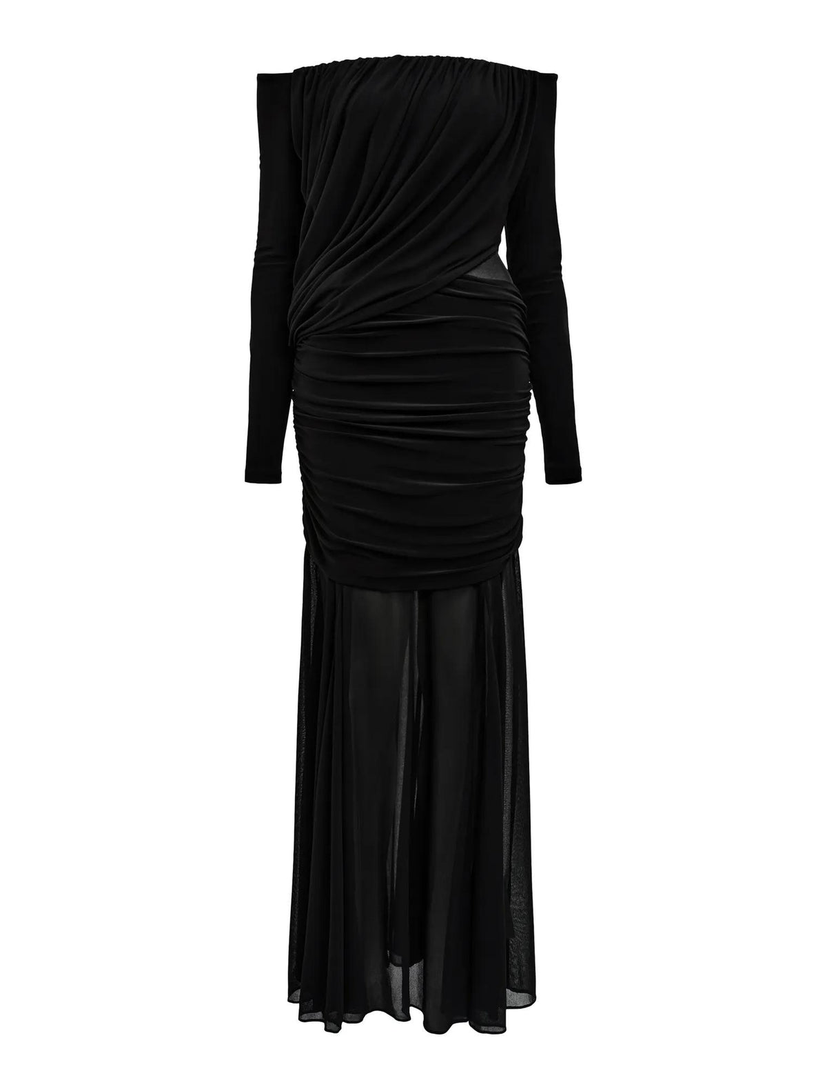 Belinda Bardot Draped Maxi Black_mannequin
