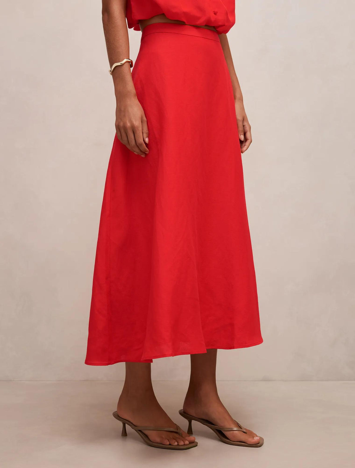 Neve Circle Skirt Cherry Tomato Co-ord