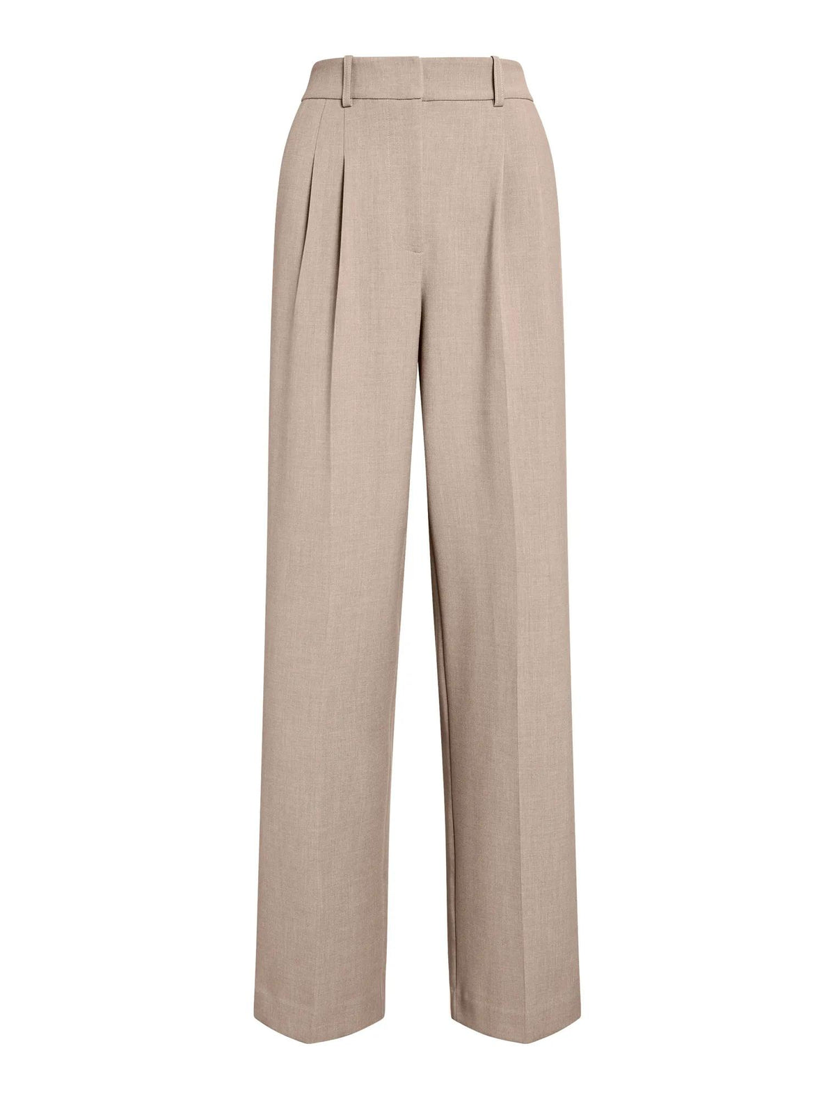 Eva Pleat Wide Leg Pants Taupe Marle_mannequin