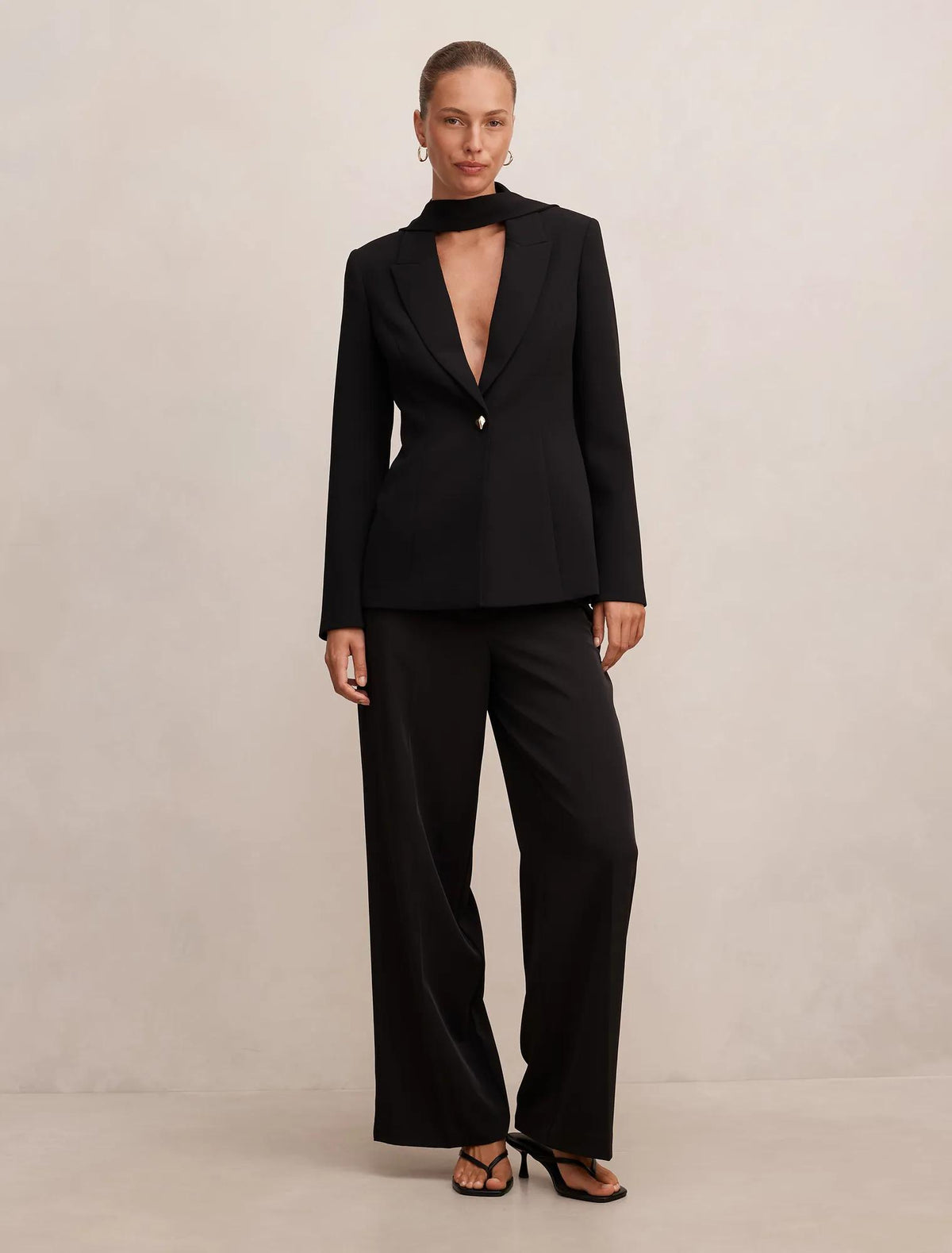 Sasha Scarf Blazer Black