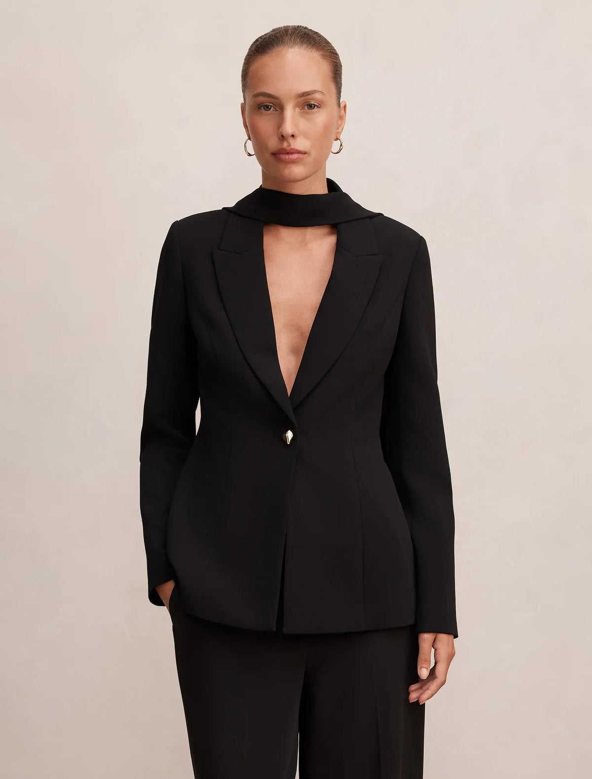 Sasha Scarf Blazer Black
