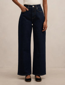 Nicki Petite Mid Rise Straight Jean Dark Indigo