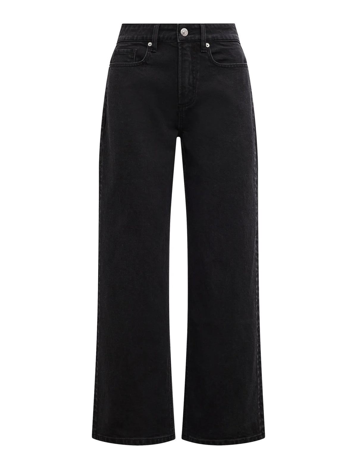 Nicki Petite Mid Rise Straight jean Black Wash_mannequin