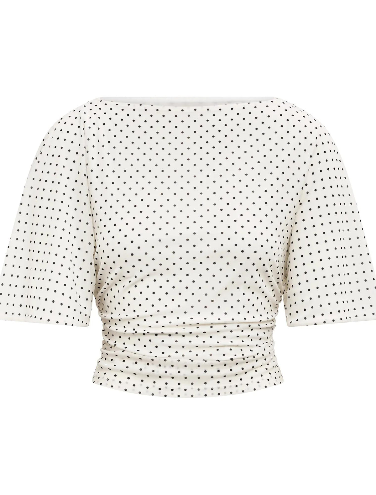 Paige Flutter Sleeve Tie Back Top Cream Elstone Spot_mannequin