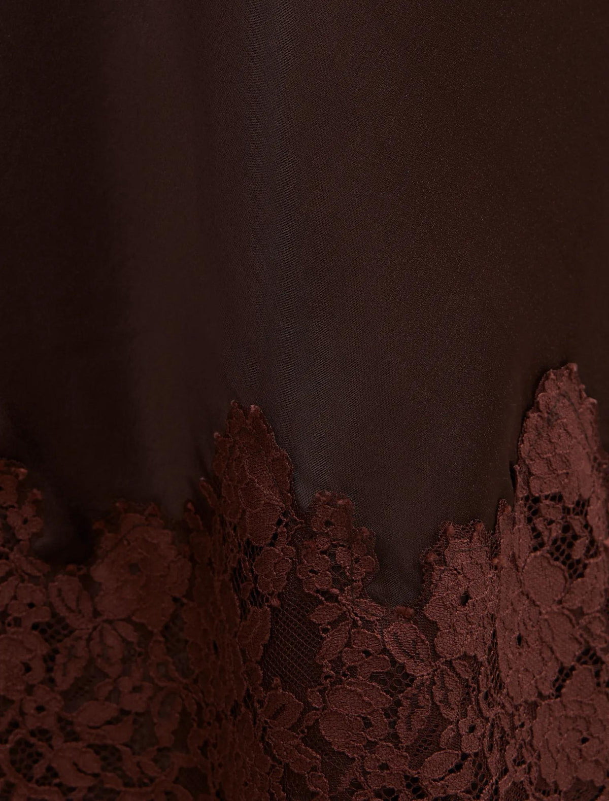 Adele Lace Trim Midi Skirt Bitter Choc Co-ord
