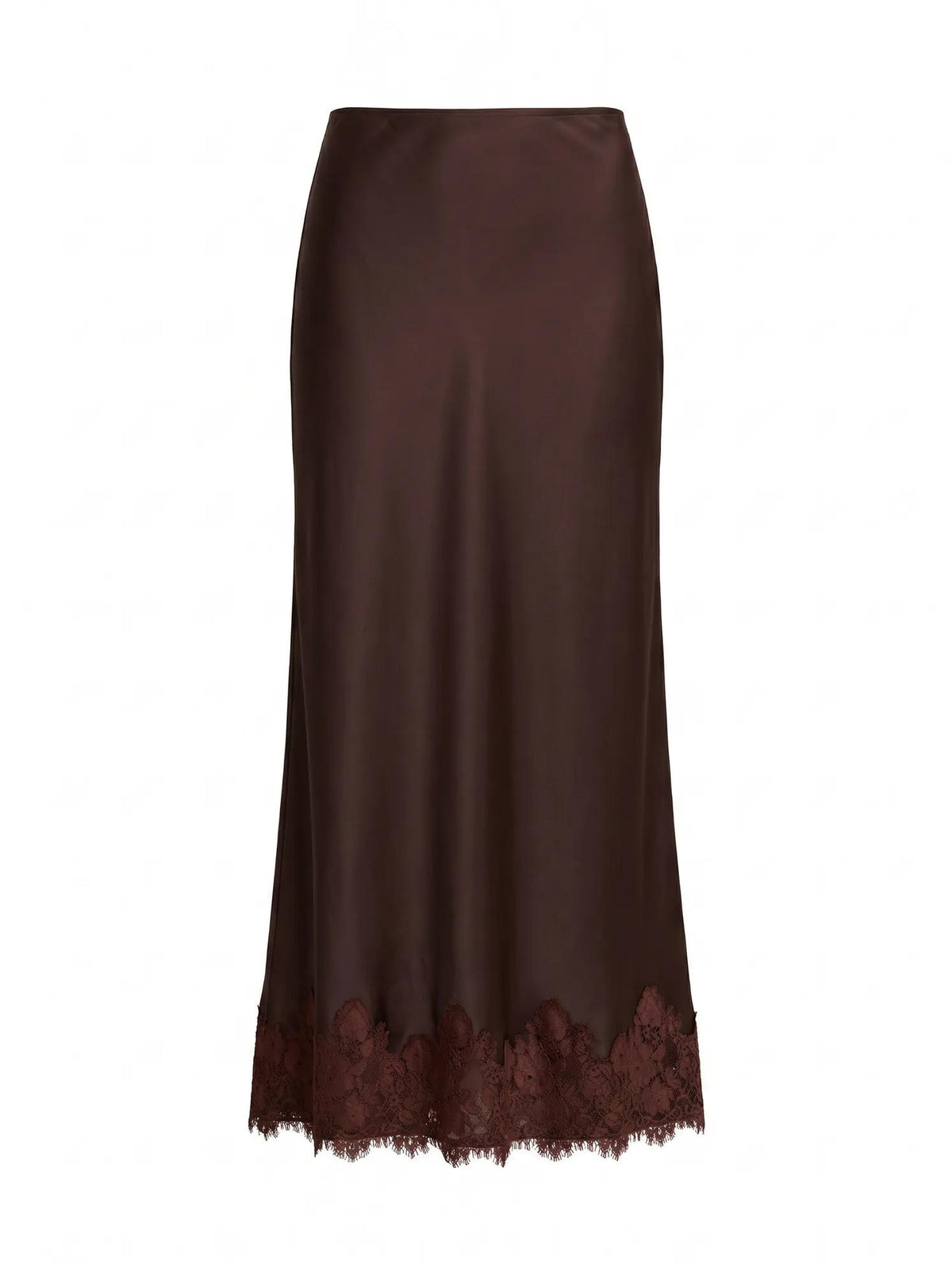 Adele Lace Trim Midi Skirt Bitter Choc Co-ord_mannequin