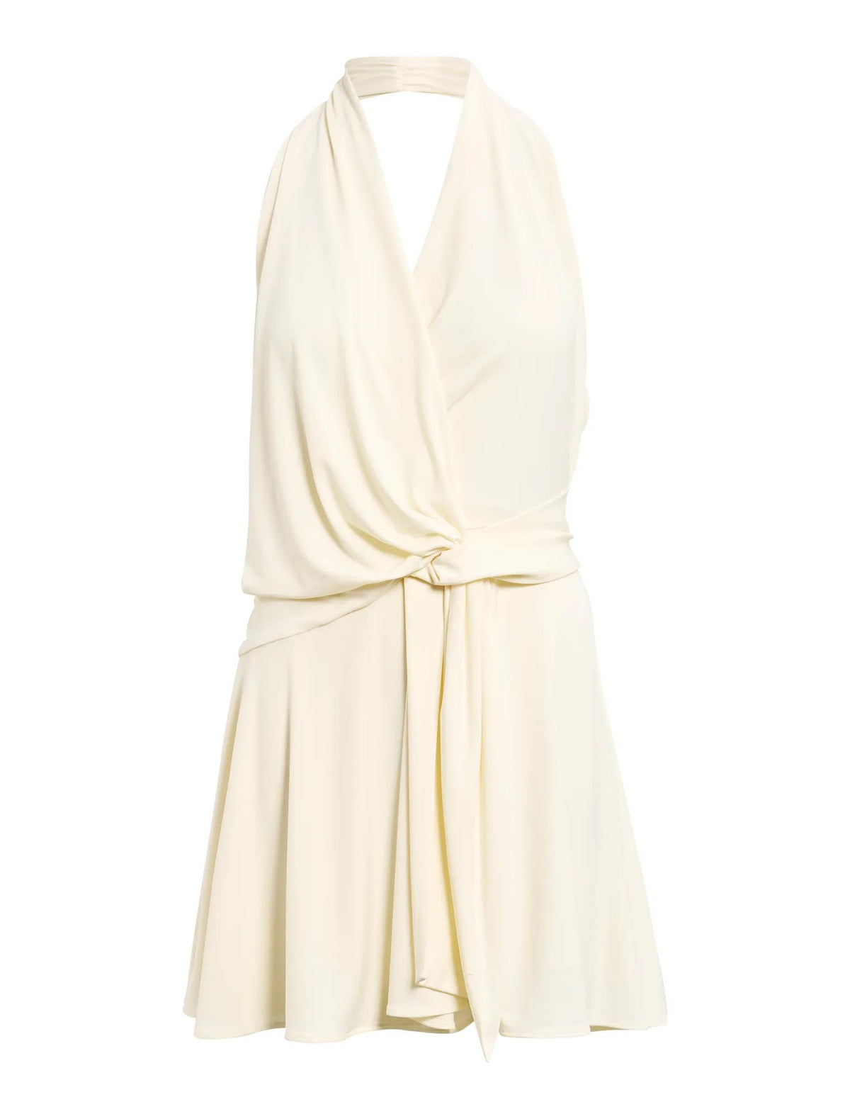 Aaliyah Wrap Halter Mini Dress Buttercup_mannequin