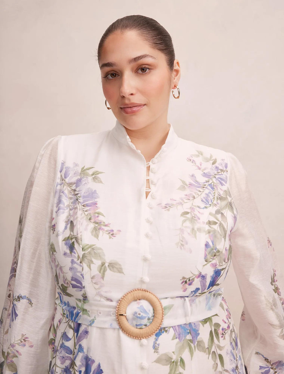 Sheridan Curve Placement Print Midi Wisteria Floral