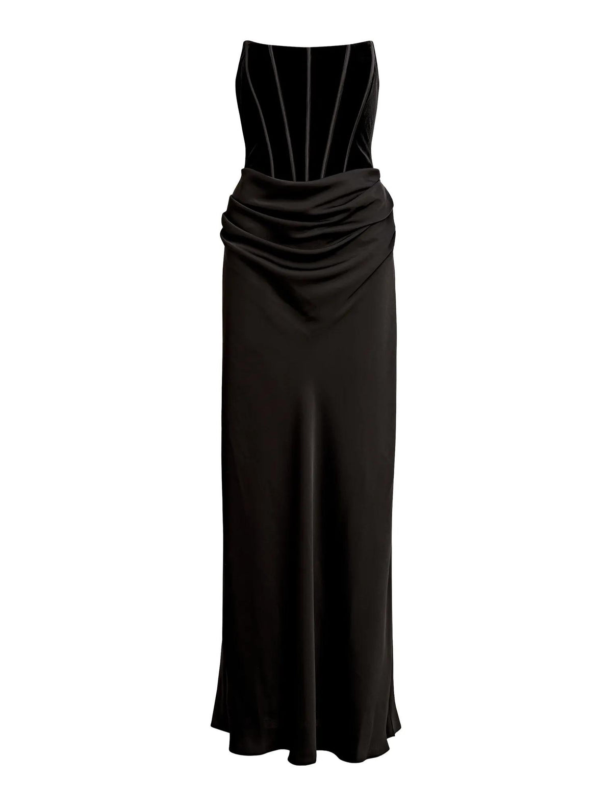 Isra Velvet Corset Maxi Dress Black_mannequin